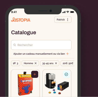 Aperçu du catalogue Listopia sur smartphone.