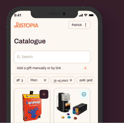 A preview of the Listopia catalogue on a smartphone.