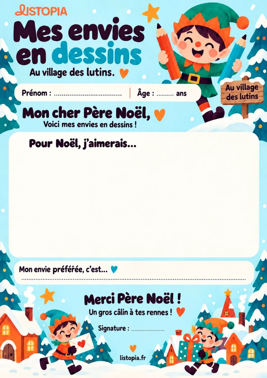 Aperçu du modèle « Au village des lutins » à imprimer