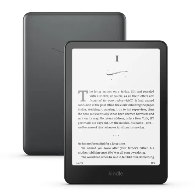 Zwarte Kindle Paperwhite Signature Edition uit 2024, van voren en achteren