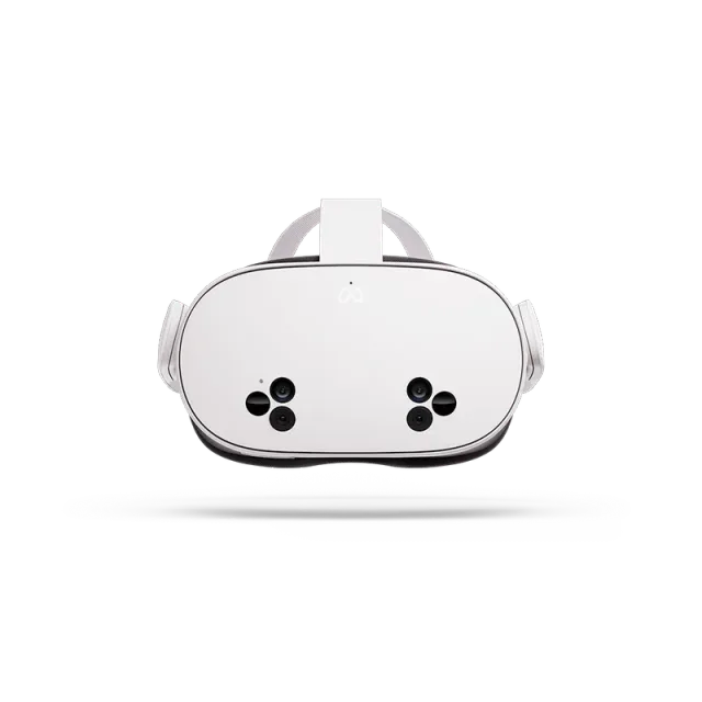 Witte Meta Quest 3S-VR-headset, van voren gezien