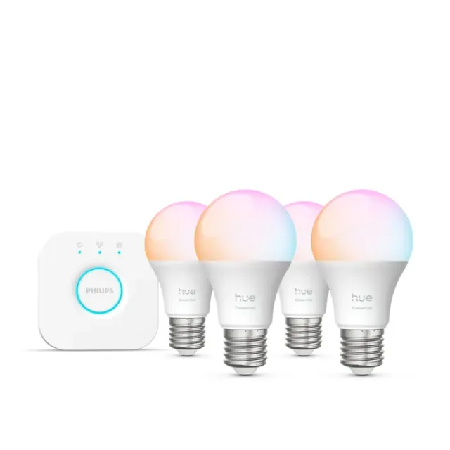 Philips Hue Essential-set met vier lampen en de Hue Bridge