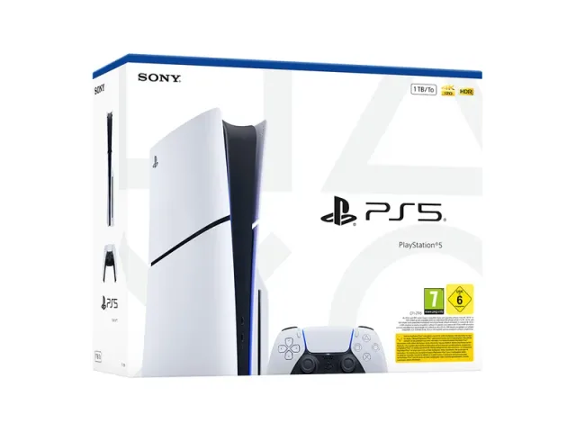 Witte PlayStation 5-console met schijfstation en DualSense-controller